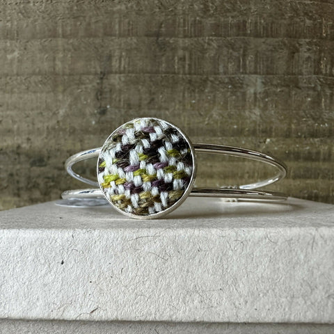 Elderberry Painted Weft Diamond - British Wool Small Bangle
