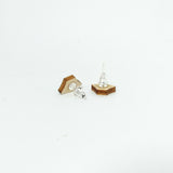 Green Tent Earrings Silver Plated