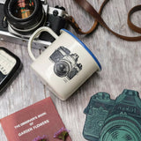 Cream Enamel Mug with Camera Design