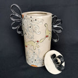 Garden Angel Lidded Jar- handmade ceramic