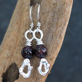Garnet Silver Earrings