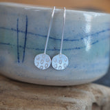 Textured Silver Drop Earrings