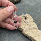 Silver and Black Onyx Tear Drop Dangle Earrings