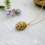 Curious Magpie - Yellow Gold Pinecone Necklace Square