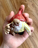 Hand sculpted Morning Gnome