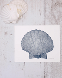 Single Scallop Shell Lino Print
