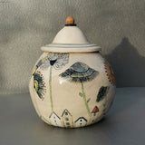 Flowertown Treasure Jar - handmade ceramic