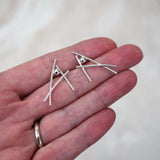 Sculptural Silver Stud Earrings, One of a Kind