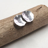 Large Sterling Silver Hammered Stud Earrings