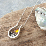 Sterling Silver Amber Beach Sunrise Pendant