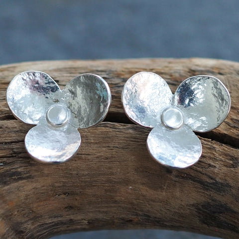 Silver Flower Stud Earrings