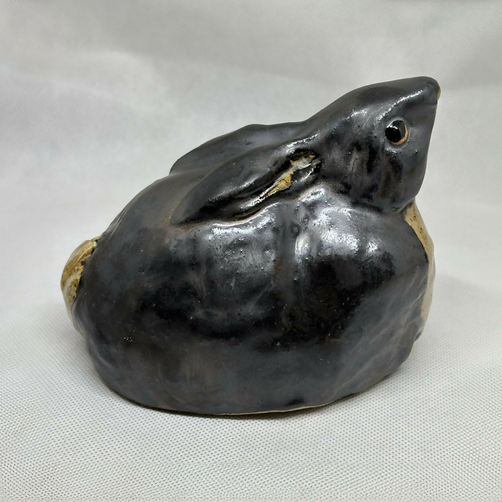 Black Rabbit - Handmade Ceramic Sculpture