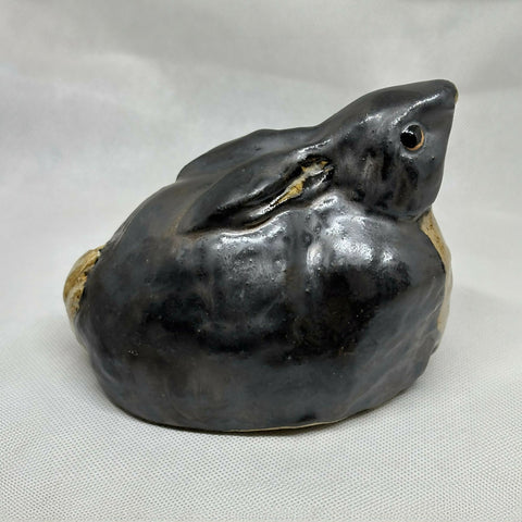 Black Rabbit - Handmade Ceramic Sculpture