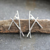 Sculptural Silver Stud Earrings, One of a Kind