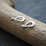 Silver Tear Drop Stud Earrings