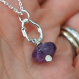 Amethyst Pebble Fused Silver Pendant