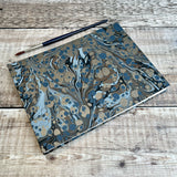 Blue & Bronze Marbled - Handcrafted Watercolour Sketchbook