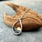 Teardrop Silver Coastal Pendant