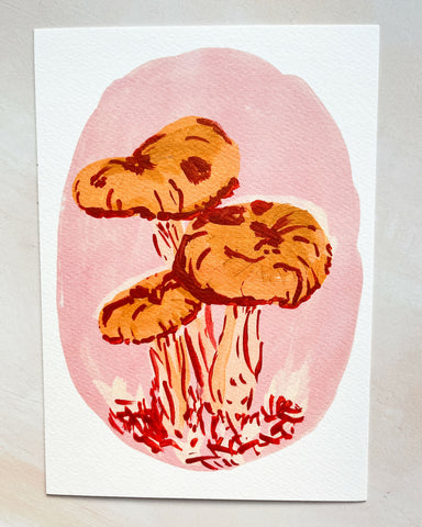 Pink-mushrooms-a5-print-plain-bg