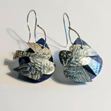 Handmade Owl Earrings - Sterling Silver with Lapis Lazuli