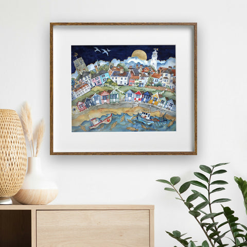 By Bright Cottage and Towers Two The Chase Begins, Southwold - Giclee Print