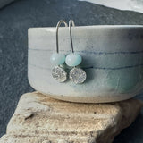 Daisy Cluster Silver Drop Earrings