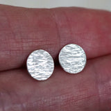 Silver Shimmer Stud Earrings