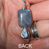 Labradorite Silver Pebble Pendant