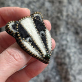 Hand Felted Badger Brooch With Zip Edge Detail