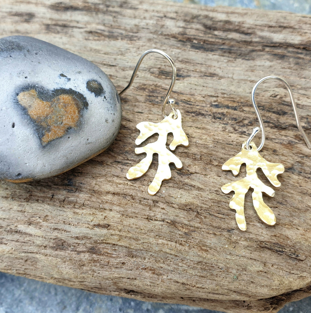 Brass Seaweed Earrings