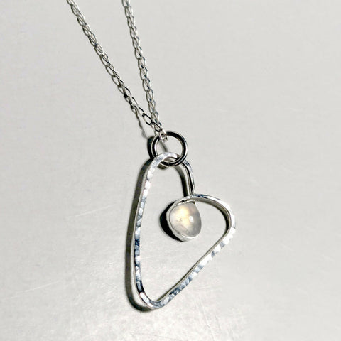Heart Shaped Pendant with Moonstone
