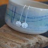 Textured Silver Drop Earrings