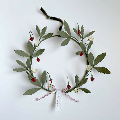 Wild Strawberry Wreath - Paper Sculpture