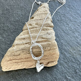 Molten Silver Heart Pendant Necklace