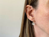 Silver Blossom Drop Earrings by Curious Magpie Jewellery worn