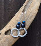 Blue Goldstone Hoop Earrings