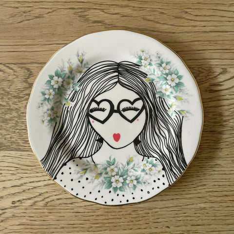 Illustrated Vintage Plate - JOANIE
