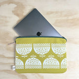 14” Handquilted Laptop or Sketchbook Case | Yellow Flower Design | British Made