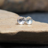 Domed Silver Stud Earrings