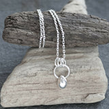 Solid Silver Teardrop Pendant Necklace