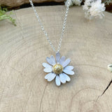 Handmade Gold & Silver Daisy Necklace - Silver Chain