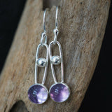 Amethyst & Silver Dangle Drop Earrings