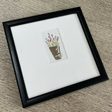 Lavender Pot - Original Framed Miniature Botanical Ink Painting