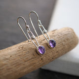 Amethyst & Silver Dangle Drop Earrings