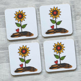 Sunflower Coasters - Set of 4