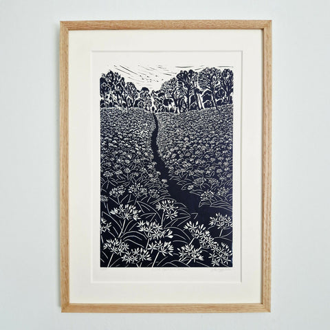 Wild Garlic Wood - Linocut Print