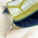 14” Handquilted Laptop or Sketchbook Case | Yellow Flower Design | British Made