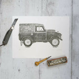 Land Rover Limited Edition Lino Art Print