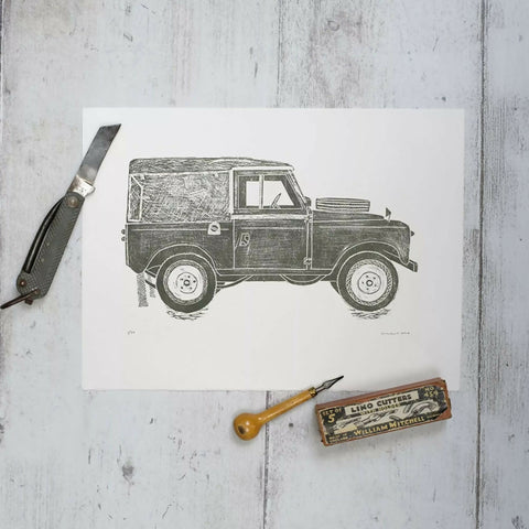 Land Rover Limited Edition Lino Art Print