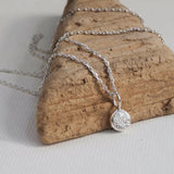 Silver Flower Pebble Pendant